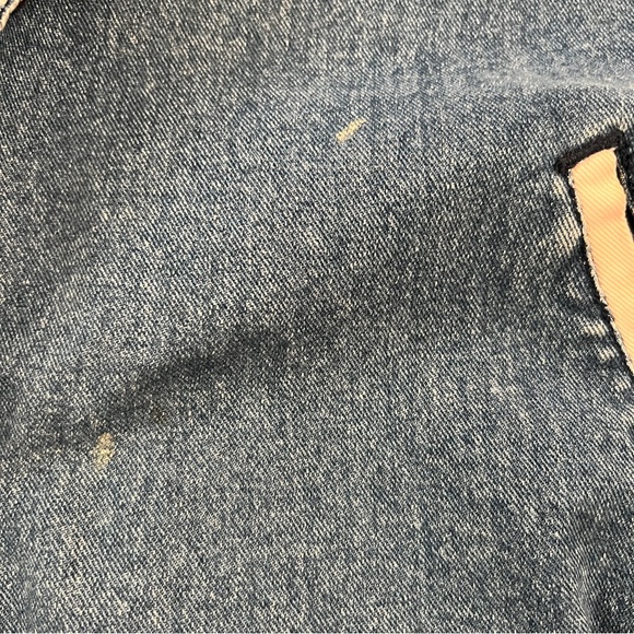 TURNING POINT 76 RACING GASOLINE VINTAGE Denim Jacket CREAM Sleeves SIZE LARGE - Picture 5 of 13